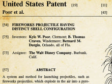 Load image into Gallery viewer, Mickey FIREWORKS Display Patent POSTER! (up to full-size 24 x 36) - Disneyland - Disney World - Magic Kingdom - Theme Park - Patents - Gifts