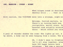 Load image into Gallery viewer, Haunted Mansion Script POSTER! (up to 24" x 36") - Disney World - Disneyland - Haunted House - Theme Park - Welcome Foolish Mortals - Art