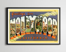 Load image into Gallery viewer, Vintage Hollywood POSTER! (up to full-size 24" x 36") - Large Letter Postcard - California - Movies - Travel Gifts - Souvenir - Los Angeles