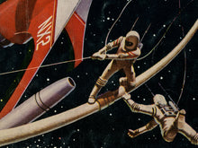 Load image into Gallery viewer, 1954 Science Fiction POSTER! (up to 24" x 36") - Space Station - Astronauts - Spaceship
