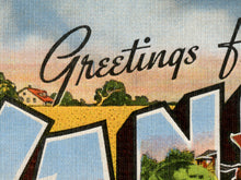 Load image into Gallery viewer, Vintage Kansas Travel POSTER! (up to 24" x 36") - Large Letter Postcard - Antique - University - Topeka - Wichita - Leavenworth - Midwest