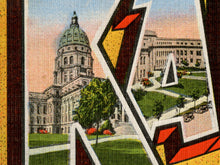 Load image into Gallery viewer, Vintage Kansas Travel POSTER! (up to 24" x 36") - Large Letter Postcard - Antique - University - Topeka - Wichita - Leavenworth - Midwest