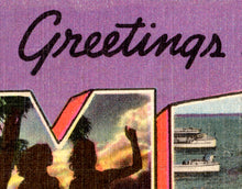 Load image into Gallery viewer, Miami Beach Vintage Postcard POSTER! (up to 24" x 36") - Florida - Large Letter - Art