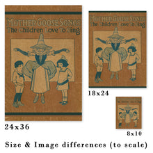 Load image into Gallery viewer, 1917 Mother Goose Songs Children Love to Sing POSTER! (up to 24" x 36") - Nursery Rhymes - Music