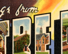 Load image into Gallery viewer, NOTRE DAME University Large Letter Postcard POSTER! (up to full-size 24" x 36") - Greetings - Fighting Irish - Football - College - Indiana