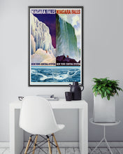 Load image into Gallery viewer, 1941 NIAGARA FALLS Map POSTER! (up to 24 x 36) - New York Central System Brochure - Maid of the Mist - Waterfall - Canada - Vintage - Art