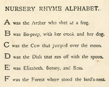 Load image into Gallery viewer, 1920's Nursery Rhyme Alphabet Poem POSTER! (up to 24 x 36) - Fairy Tales - Kids - Children