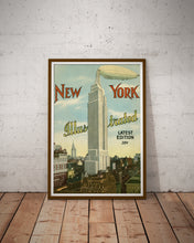 Load image into Gallery viewer, 1934 New York Illustrated POSTER! (up to 24" x 36") - Empire State Building - Blimp - Airship