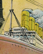 Load image into Gallery viewer, 1920's New York Illustrated POSTER! (up to 24" x 36") - NYC - Statue of Liberty - Ocean Liner