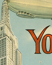 Load image into Gallery viewer, 1934 New York Illustrated POSTER! (up to 24" x 36") - Empire State Building - Blimp - Airship