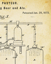 Load image into Gallery viewer, 1873 Louis Pasteur BREWING BEER & Ale Patent POSTER! - Fermentation - Vintage