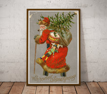 Load image into Gallery viewer, 1938 Christmas POSTER! - Multiple Sizes - Santa Claus - Vintage Look - Art