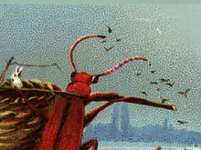 Load image into Gallery viewer, Victorian Christmas Card POSTER! - up to 24" x 36" - Season - Beetle - Bugs - Macabre - Holidays - Xmas - Gifts - Toys - Insects - Art