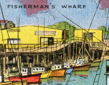 Load image into Gallery viewer, San Francisco Large Letter Postcard POSTER! (up to 24" x 36") - Fisherman's Wharf - California