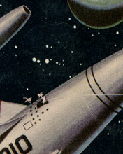 Load image into Gallery viewer, 1954 Science Fiction Book POSTER! (up to 24" x 36") - Space Travel - Astronauts - Space Walk - Spaceship - Shuttle - Vintage