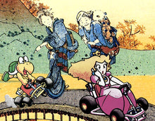 Load image into Gallery viewer, Mario Kart on The Arched Bridge! - Original POSTER! (24 x 36 or Smaller) - Hokusai - Super Nintendo - Fan Art - Painting - SNES - Bowser
