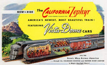 Load image into Gallery viewer, 1960 California Zephyr Train Brochure POSTER! (up to 24 x 36 inches) - Travel - Locomotive - Vintage