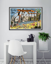 Load image into Gallery viewer, CALIFORNIA Large Letter Postcard POSTER! (up to 24" x 36") - Vintage Beach - Wall Art