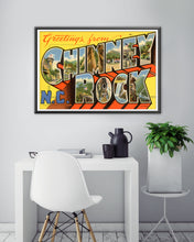 Load image into Gallery viewer, 1937 Chimney Rock Postcard POSTER! (up to 24" x 36") - Vintage Travel - North Carolina