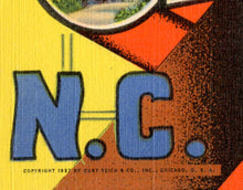 Load image into Gallery viewer, 1937 Chimney Rock Postcard POSTER! (up to 24" x 36") - Vintage Travel - North Carolina