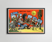 Load image into Gallery viewer, Greetings from THE DESERT Postcard POSTER! (up to 24" x 36") - Cactus -Southwest