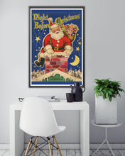 Load image into Gallery viewer, Vintage Night Before Christmas Book POSTER! (up to 24" x 36") - c. 1947 - Santa - Reindeer - Gifts