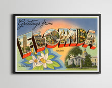 Load image into Gallery viewer, Vintage FLORIDA Postcard POSTER! (up to 24" x 36") - Vintage Travel - United States - Tallahassee - Orange Blossom - Southern USA - States