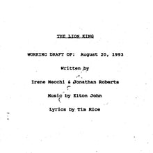 Load image into Gallery viewer, The Lion King SIMBA Screenplay POSTER! (up to 24x 36) - Movies - Script - Minimalist