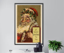 Load image into Gallery viewer, 1908 Vintage Santa Claus POSTER! (up to 24" x 36") - Happy Christmas - Decorations - Wall Hanging
