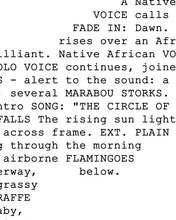 Load image into Gallery viewer, MUFASA Screenplay Fan Art POSTER! (up to 24" x 36") - Lion King - Disney Movies