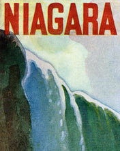 Load image into Gallery viewer, 1941 NIAGARA FALLS Map POSTER! (up to 24 x 36) - New York Central System Brochure - Maid of the Mist - Waterfall - Canada - Vintage - Art