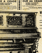 Load image into Gallery viewer, 1902 ORGAN Catalog Page POSTER! (24" x 36" or smaller) - Sears, Roebuck, & Co. - Vintage - Steampunk - Victorian - Catalogue - Music Room