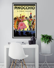 Load image into Gallery viewer, 1945 Pinocchio Book Cover POSTER! (up to 24 x 36) - Carlo Collodi - Puppets - Art