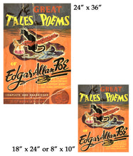 Load image into Gallery viewer, 1940 Edgar Allan Poe Book Cover POSTER! (multiple sizes) - Vintage - Macabre - Raven - Cat