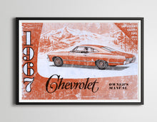 Load image into Gallery viewer, 1967 Chevrolet Manual POSTER! (up to 24" x 36") - Chevy - Impala - Classic Cars - Vintage - Antique