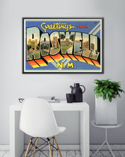 Load image into Gallery viewer, ROSWELL New Mexico Large Letter POSTER! (up to 24x36) - UFO - Travel - Aliens - Postcard
