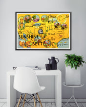 Load image into Gallery viewer, Vintage "Come to the SUNSHINE BELT" Postcard POSTER! (up to 24 x 36) - Antique - Southwest