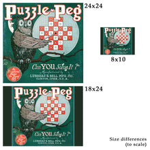 Load image into Gallery viewer, 1922 Puzzle Peg Board Game POSTER! (up to 24" x 36") - Owl - Vintage - Classroom