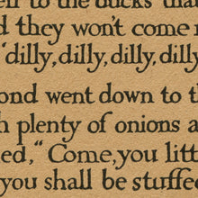 Load image into Gallery viewer, Vintage Nursery Rhyme Songs POSTERS (up to 24" x 36") - Multiple Songs