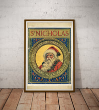 Load image into Gallery viewer, 1916 St. Nicholas Christmas Poster – Vintage Antique Santa Claus Holiday Wall Art Print
