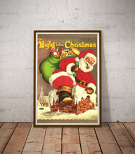 Load image into Gallery viewer, 1953 Night Before Christmas Book POSTER! (up to 24&quot; x 36&quot;) - Santa Claus - Decoration - Chimney
