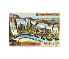 Load image into Gallery viewer, Vintage Arizona Large Letter Postcard Poster: Travel Art Print Desert Cactus
