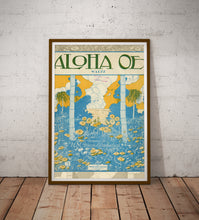 Load image into Gallery viewer, Aloha Oe Vintage Hawaiian Music Poster – Retro Island Art Print, Queen Liliʻuokalani Waltz Sheet Music Cover

