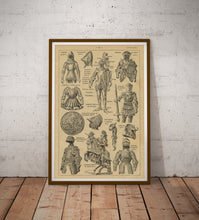 Load image into Gallery viewer, Medieval Armor Vintage Poster – Historical Knight Print Wall Art
