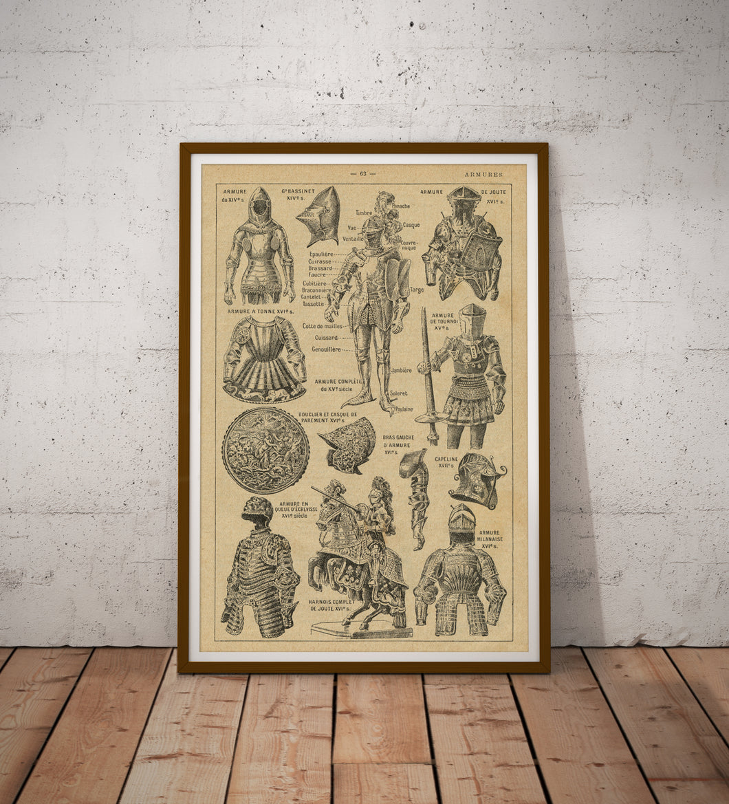 Medieval Armor Vintage Poster – Historical Knight Print Wall Art
