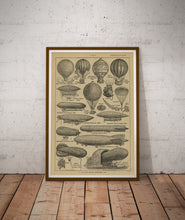 Load image into Gallery viewer, Vintage Dirigibles Art Poster - 1931 French Dictionary Balloons Chart Image
