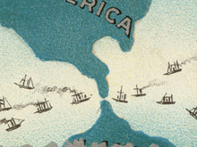 Load image into Gallery viewer, 1914 Santa Claus Christmas Poster: Vintage, Whimsical, Blimp, Airship, Dirigible, Toys, Tree, Holidays, Flag
