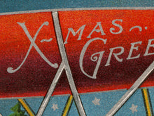 Load image into Gallery viewer, 1914 Santa Claus Christmas Poster: Vintage, Whimsical, Blimp, Airship, Dirigible, Toys, Tree, Holidays, Flag
