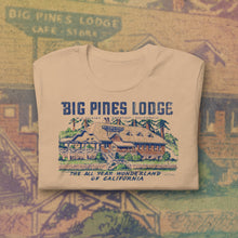 Load image into Gallery viewer, Vintage Style Big Pines Lodge T-Shirt - 1930s Ad Card Print - California
