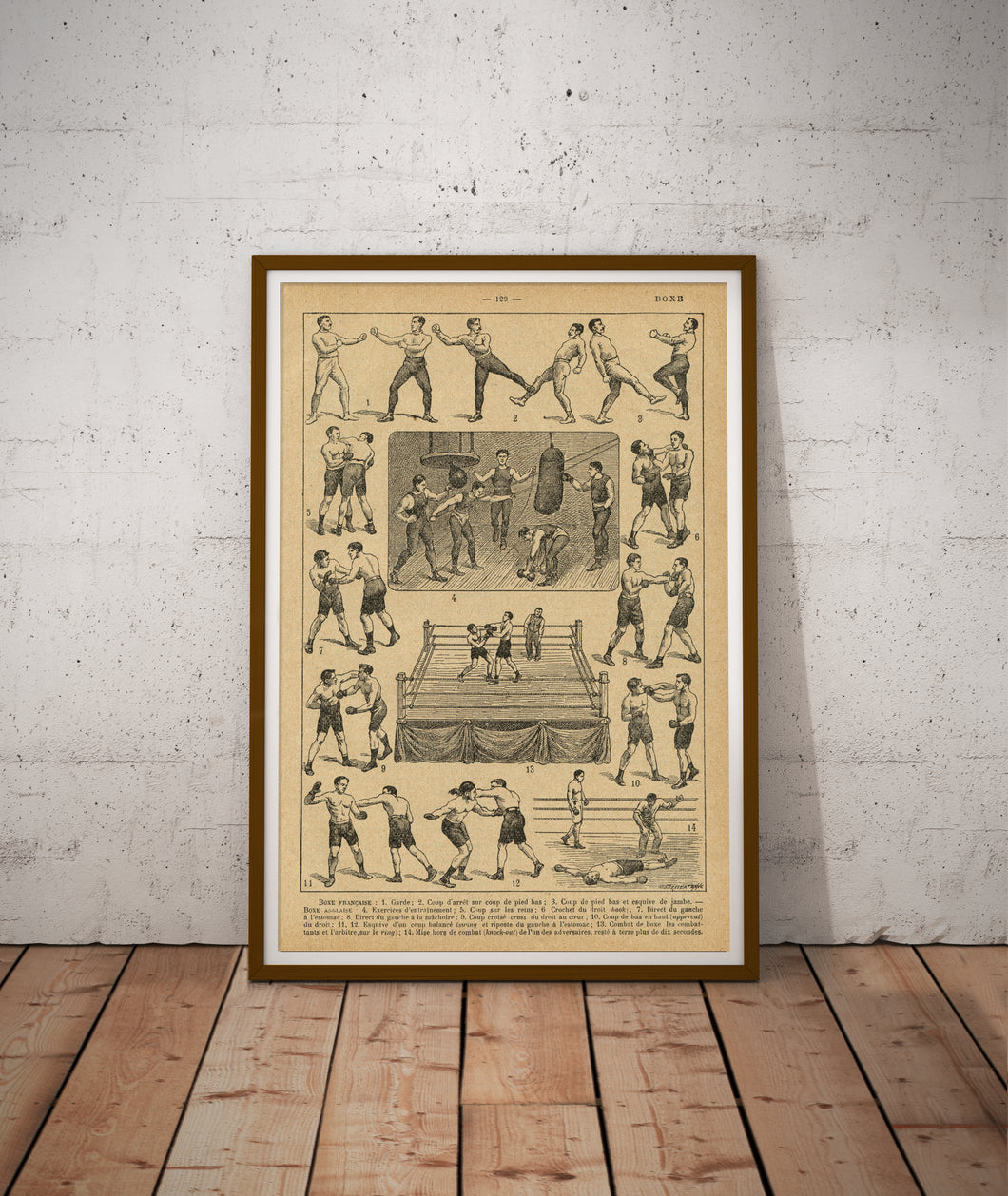 Vintage Boxing Illustration Poster: 1920's French Dictionary Art Print